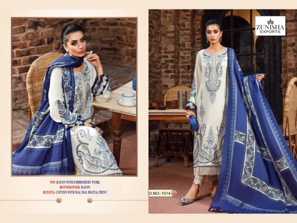 ZUNISHA EXPORTS 1014 PAKISTANI SUITS WHOLESALE