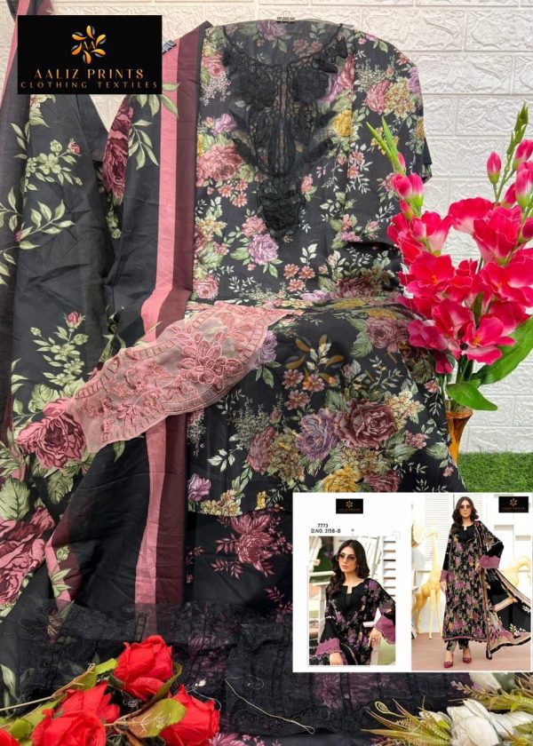 AALIZ PRINTS 3158 B COTTON EMBROIDERED SUITS