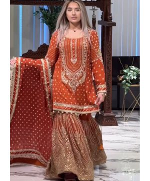 AAROHI DESIGNER AD 210 A PARTY WEAR PLAZZO SUITS