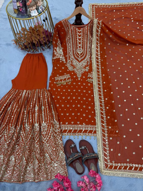 AAROHI DESIGNER AD 210 A PARTY WEAR PLAZZO SUITS