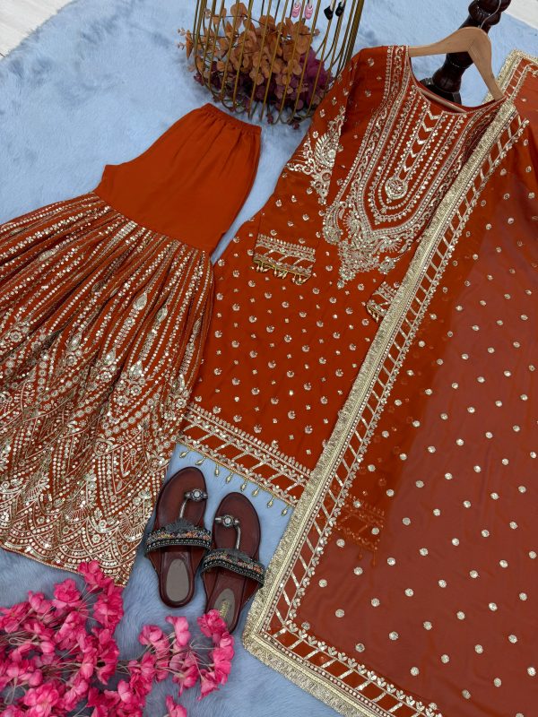 AAROHI DESIGNER AD 210 A PARTY WEAR PLAZZO SUITS