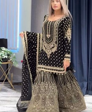 AAROHI DESIGNER AD 210 B PARTY WEAR PLAZZO SUITS