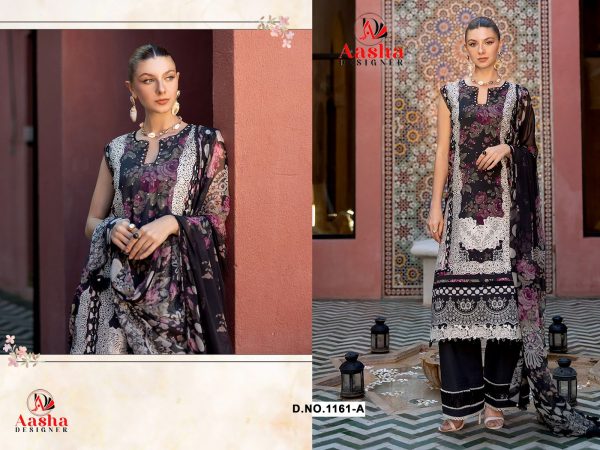 AASHA DESIGNER 1161 A COTTON EMBROIDERED SUITS