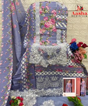 AASHA DESIGNER 1161 B COTTON EMBROIDERED SUITS