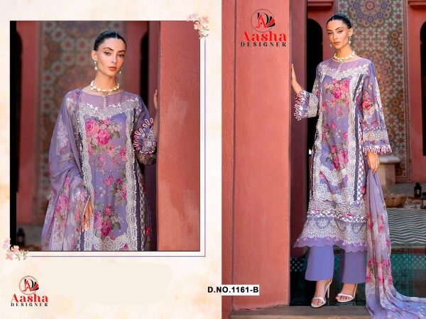 AASHA DESIGNER 1161 B COTTON EMBROIDERED SUITS