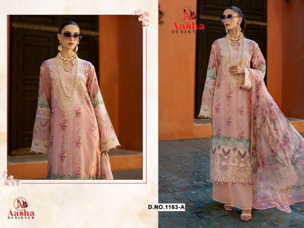 AASHA DESIGNER 1163 A COTTON SALWAR SUITS ONLINE