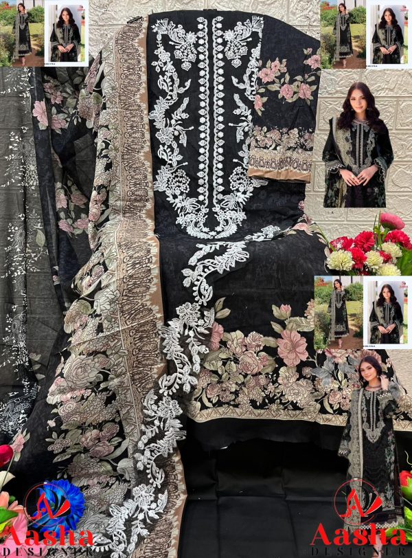 AASHA DESIGNER 1170 A COTTON EMBROIDERED SUITS