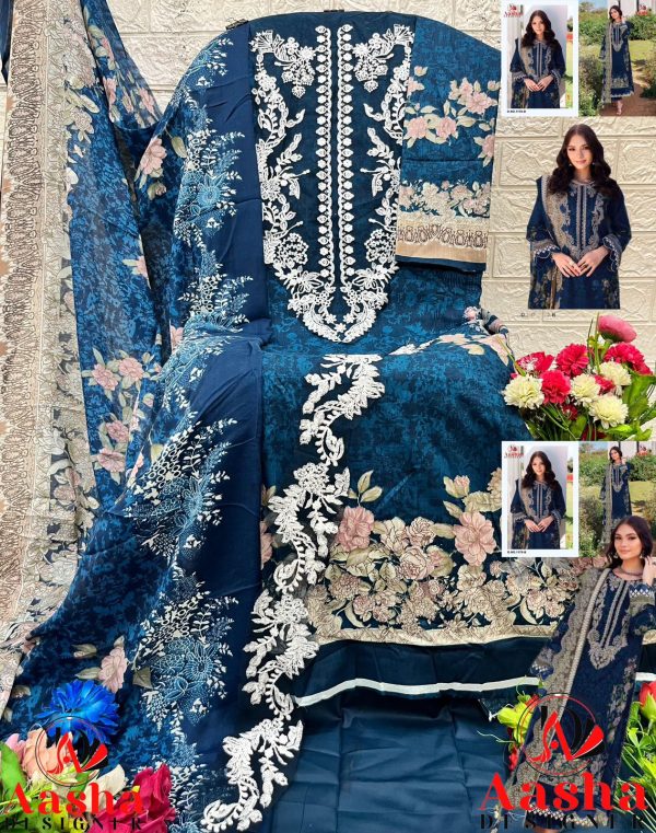 AASHA DESIGNER 1170 B COTTON EMBROIDERED SUITS