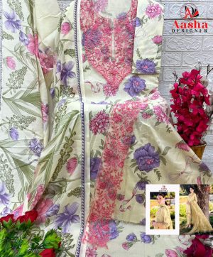 AASHA DESIGNER 1172 A COTTON EMBROIDERED SUITS
