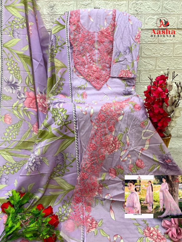 AASHA DESIGNER 1172 B COTTON EMBROIDERED SUITS