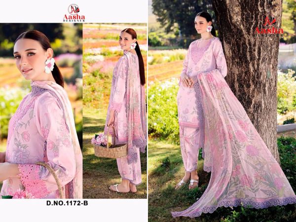 AASHA DESIGNER 1172 B COTTON EMBROIDERED SUITS