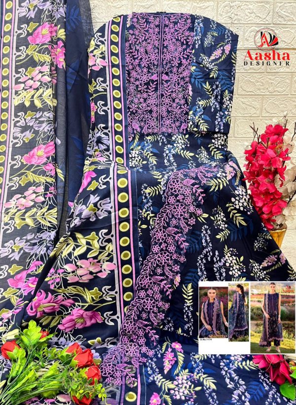 AASHA DESIGNER 1174 COTTON SALWAR KAMEEZ