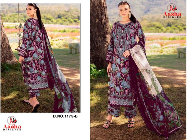 AASHA DESIGNER 1175 B COTTON PAKISTANI SUITS