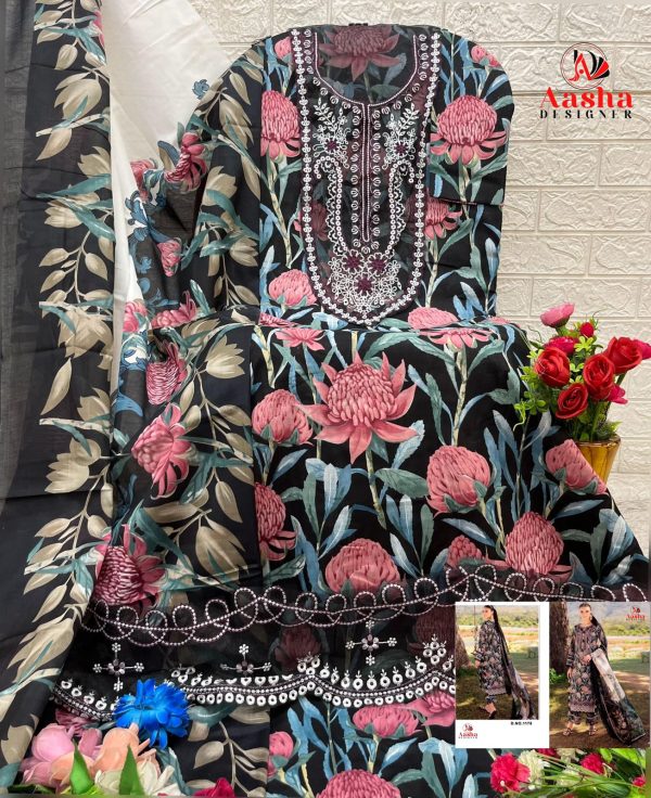 AASHA DESIGNER 1175 COTTON PAKISTANI SUITS