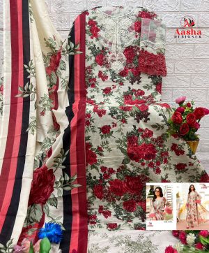 AASHA DESIGNER 1178 A COTTON EMBROIDERED SUITS