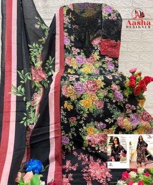 AASHA DESIGNER 1178 B COTTON EMBROIDERED SUITS