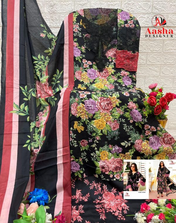 AASHA DESIGNER 1178 B COTTON EMBROIDERED SUITS