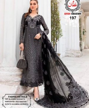 AFFAN CREATION 197 GEORGETTE PAKISTANI SUITS