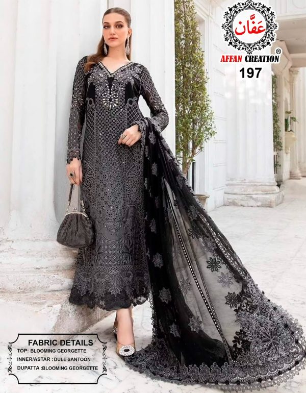 AFFAN CREATION 197 GEORGETTE PAKISTANI SUITS