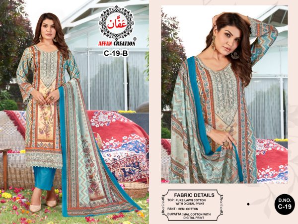 AFFAN CREATION C 19 B COTTON PAKISTANI SUITS