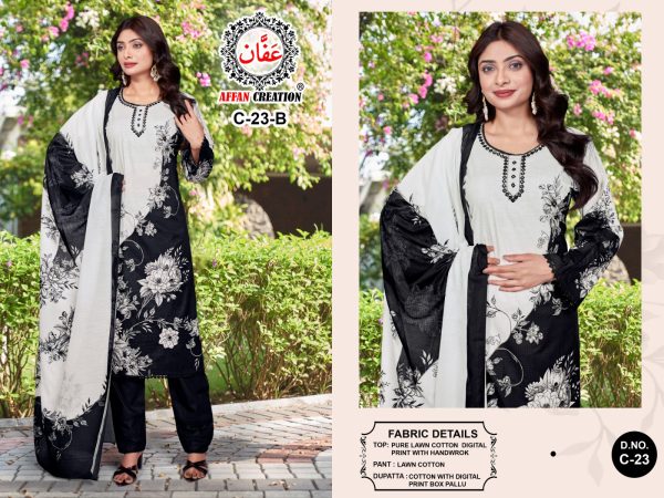 AFFAN CREATION C 23 B COTTON SALWAR SUITS ONLINE