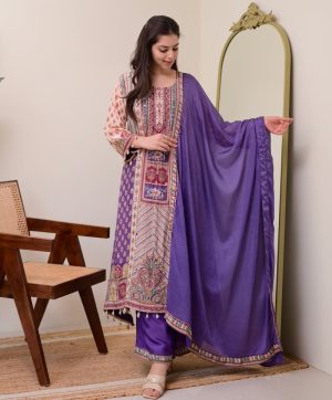 AKSHAR DESIGNER LAVENDER JASOOD ANARKALI KODI SET
