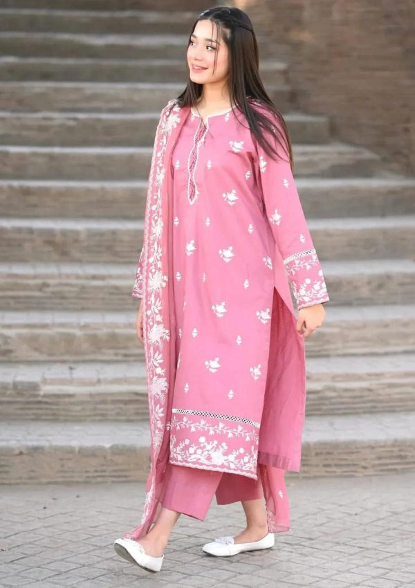 AKSHAR DESIGNER MAL CHANDERI EMBROIDERED KURTI