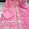 AKSHAR DESIGNER MAL CHANDERI EMBROIDERED KURTI