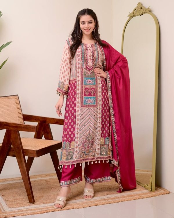 AKSHAR DESIGNER MAROON JASOOD ANARKALI KODI SET