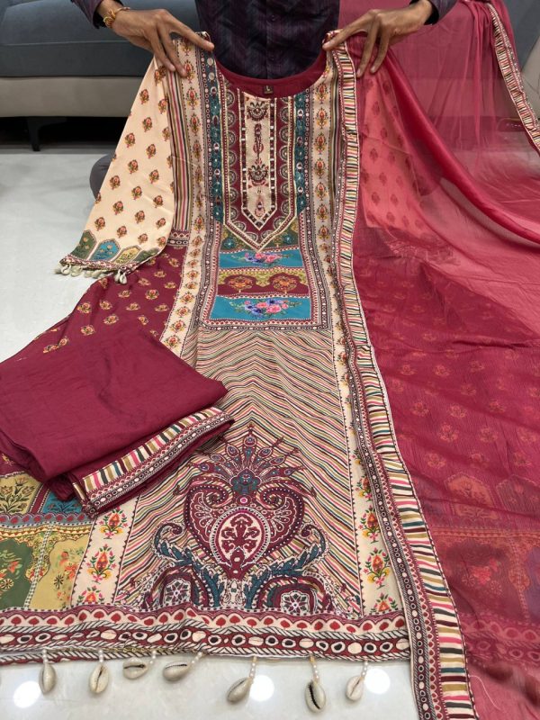 AKSHAR DESIGNER MAROON JASOOD ANARKALI KODI SET