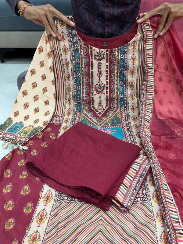 AKSHAR DESIGNER MAROON JASOOD ANARKALI KODI SET