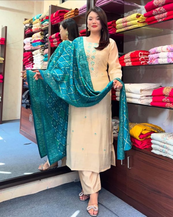 AKSHAR DESIGNER PEACOCK BANDHEJ KURTI WHOLESALE