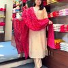 AKSHAR DESIGNER PINK BANDHEJ KURTI WHOLESALE