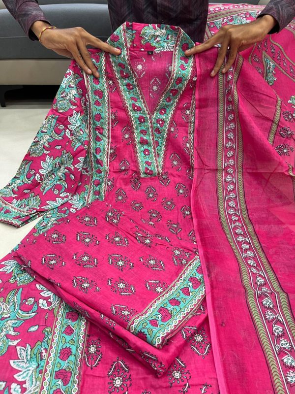 AKSHAR DESIGNER PINK MONSOON COTTON KURTI
