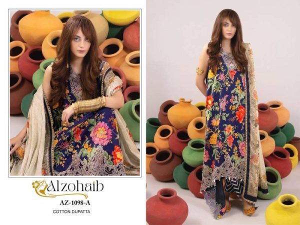 ALZOHAIB AZ 1098 A COTTON PAKISTANI SUITS