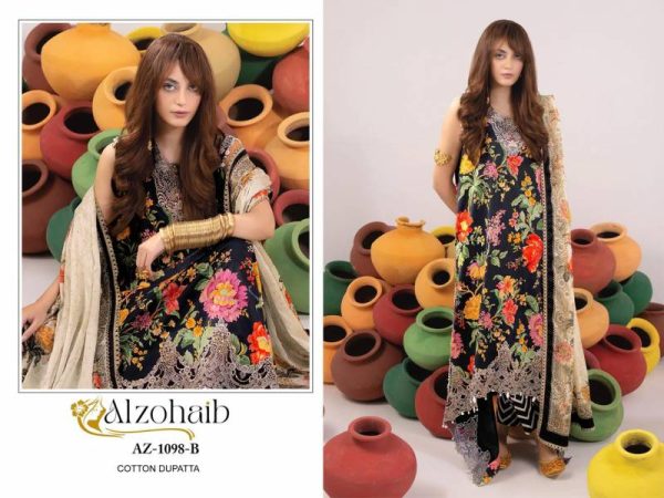 ALZOHAIB AZ 1098 B COTTON PAKISTANI SUITS