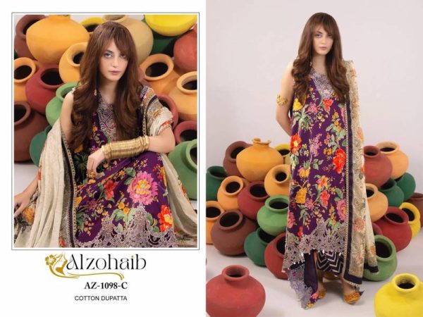 ALZOHAIB AZ 1098 C COTTON PAKISTANI SUITS