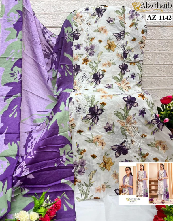 ALZOHAIB AZ 1142 COTTON PAKISTANI SUITS IN INDIA
