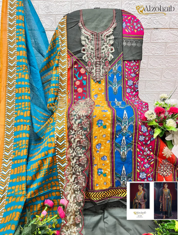 ALZOHAIB AZ 1183 COTTON PAKISTANI SALWAR SUITS