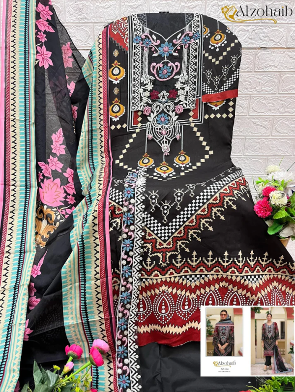 ALZOHAIB AZ 1184 COTTON PAKISTANI SALWAR SUITS