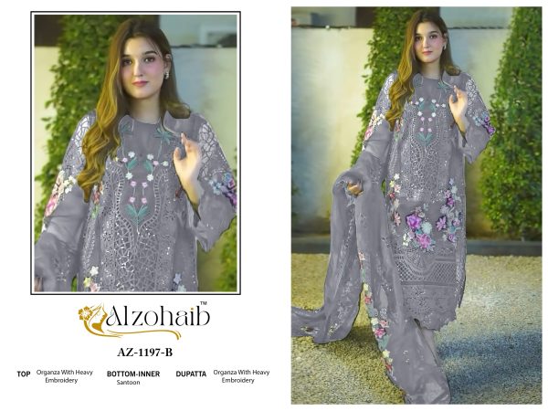 ALZOHAIB AZ 1197 B ORGANZA SALWAR KAMEEZ