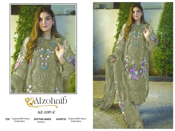 ALZOHAIB AZ 1197 C ORGANZA SALWAR KAMEEZ