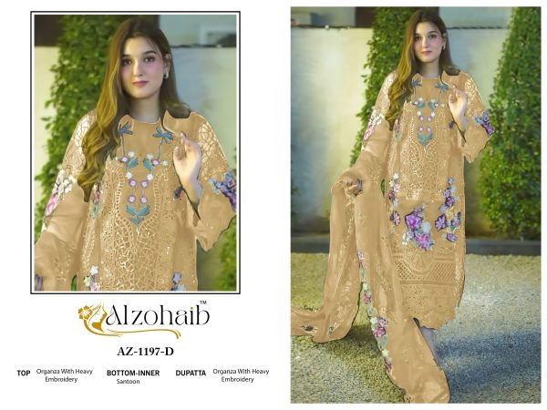 ALZOHAIB AZ 1197 D ORGANZA SALWAR KAMEEZ
