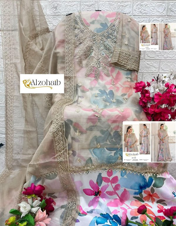 ALZOHAIB AZ 1198 ORGANZA PAKISTANI SUITS