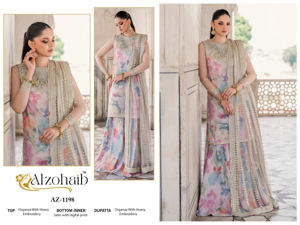 ALZOHAIB AZ 1198 ORGANZA PAKISTANI SUITS