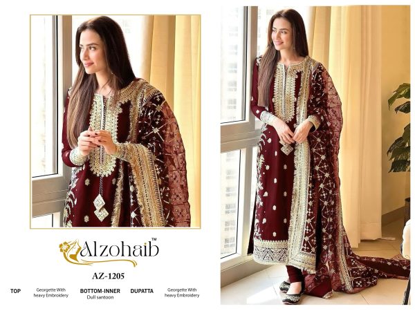 ALZOHAIB AZ 1205 GEORGETTE PAKISTANI SUITS