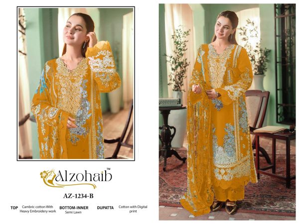 ALZOHAIB AZ 1234 B ZAHRA VOL 1 COTTON SUITS