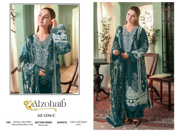 ALZOHAIB AZ 1234 C ZAHRA VOL 1 COTTON SUITS