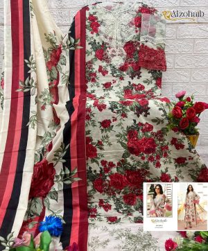 ALZOHAIB AZ 1329 A EMBROIDERED COTTON SUITS