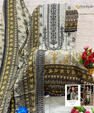 ALZOHAIB AZ 1333 A EMBROIDERED COTTON SUITS